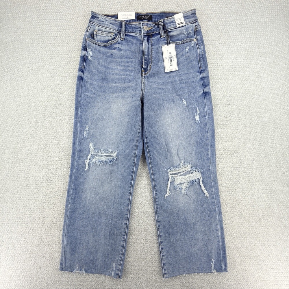 NEW Judy Blue About Last Night Jeans Womens 9/29‎ High Rise Wide Leg Crop